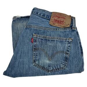 Levi's 501 Jeans Mens 36x34 (35x33 ACTUAL) Button Fly Blue Denim WORK CONDITION